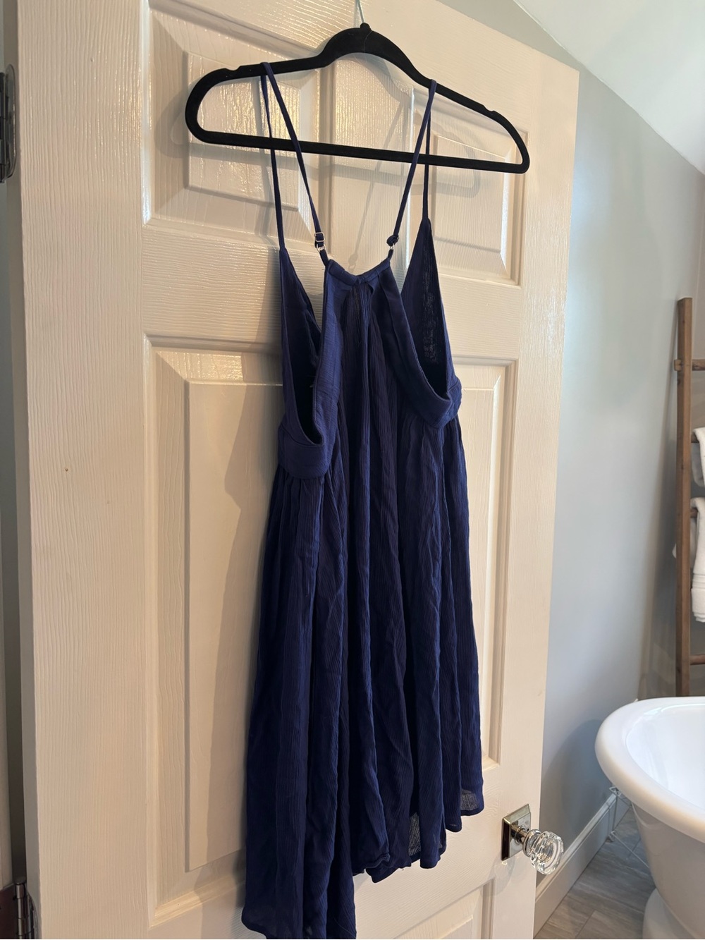 Navy Blue Mini Dress with Spaghetti Straps